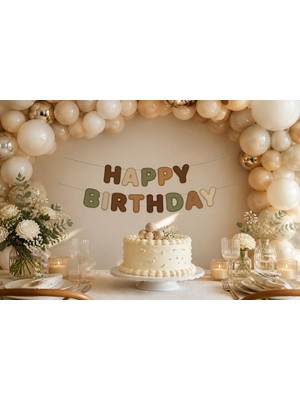 My Paper Craft Retro Kahve Happy Birthday Banner