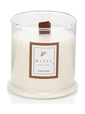 Trendexa Dark Amber Kokulu Vegan Mum, Ahşap Fitilli