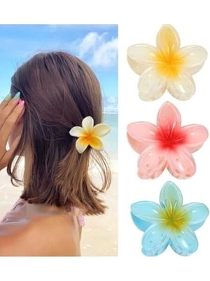 Trendexa Pembe Lotus Çiçek Parlak Akrilik Kadın Mandal Toka, HBMAVILOUS100