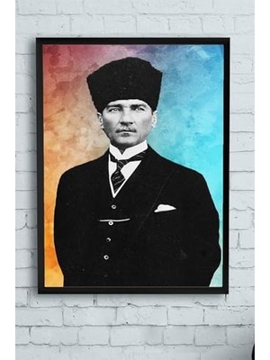 Trendexa PSTER13965 Mustafa Kemal Atatürk Tasarım Çerçeveli Tablo (21X30 Cm)