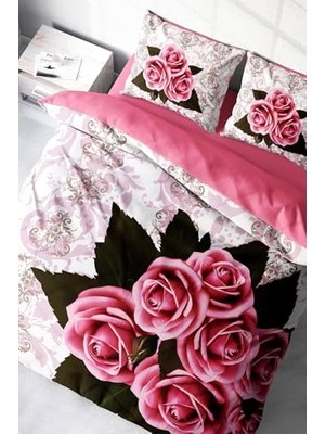 Trendexa %100 Pamuk Saten Çift Kişilik Nevresim Takımı ROSE-1008, MONOHOME40031