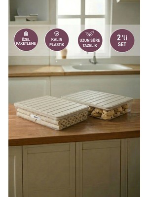St. Morritz 2 Adet 2,25 Lt. Nora Organizer Buzdolabı Buzluk Düzenleyici Saklama Kabı