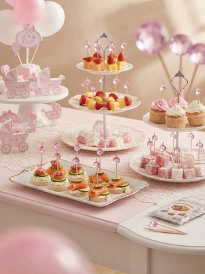 Partyora Pembe Kristal Taşlı Lüks Kürdan (20'li Paket)