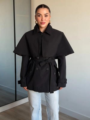 Roupas Collection Pelerin Detay Ayarlanabilir Trençkot