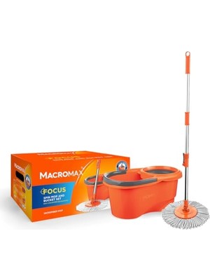 Trendexa Focus Pedalsız Döner Sıkmalı, 360 Başlıklı Mikrofiber Mop Temizlik Seti