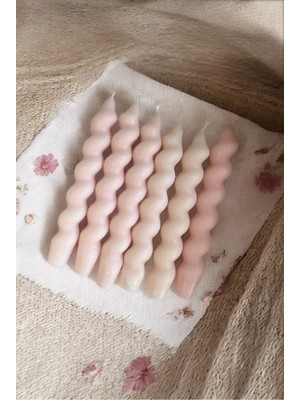 St. Morritz Vanilya Esanslı Toz Pembe Fransız Burgu Şamdan Mum | Şamdan Hediyeli