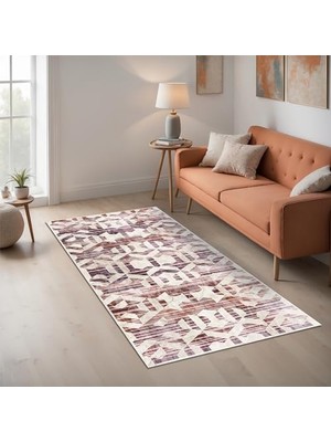 Trendexa Scott Kadife Kaymayı Önleyici Pamuk Tabanlı Yıkanabilir Antibakteriyel Salon Halısı 100X150