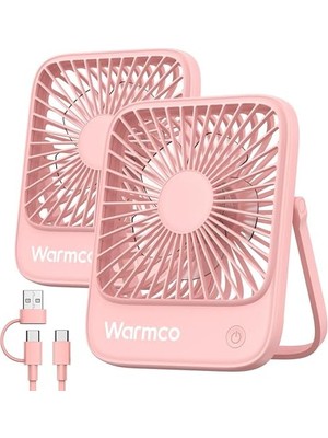 Trendexa D1 Masaüstü Vantilatör, Pembe, Type-C Bağlantılı Taşınabilir Ultra Ince Soğutucu Fan, USB ve