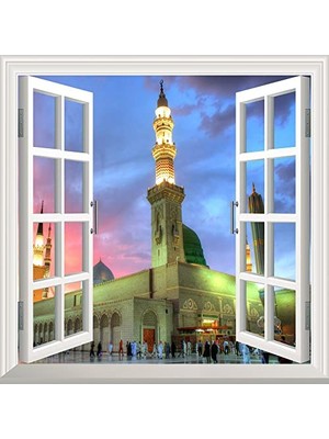 Trendexa Yapışkanlı Sticker Pencere Poster Duvar Kağıdı Medine Gece