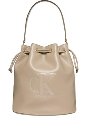 Trendexa Çanta, Bold Ck Large Bucket Kadın Çapraz Askılı Çanta Desert Taupe Os