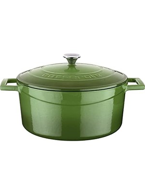 Trendexa Tencere; Metal Döküm Yuvarlak, 24 Cm, Yeşil