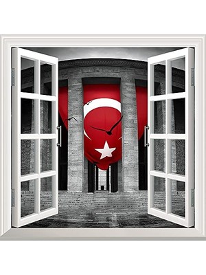 Trendexa Pencere Poster Duvar, Bayrağı Yapışkanlı Sticker, Kağıdı Anıtkabir Türk