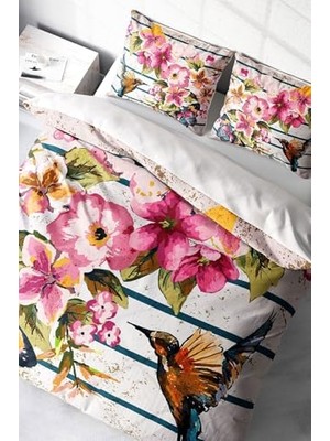 Trendexa Bird & Butterfly Naturel Çift Kişilik Nevresim Takımı, MONOHOME4159