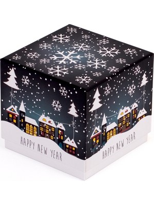 Decobox Yılbaşı Hediye Kutusu (10X10X10 Cm.)