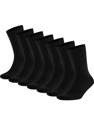 İkonik Socks Erkek 6’lı Klasik Düz Siyah Çorap Ekonomik Paket