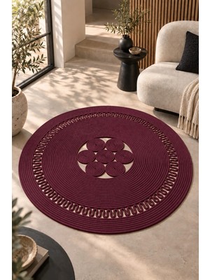 MaVaux Arenza Doğal Hasır Jüt Halat Yuvarlak Kilim El Örgüsü Dekoratif Halı Salon Oturma Odası Yatak Odası Antre Balkon Bohem Jüt Görünümlü Modern Tasarım