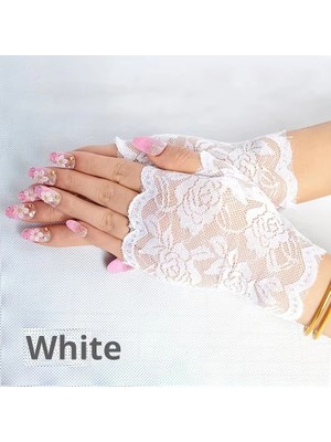 Store Beyaz Dantel Parmaksız Kısa Eldiven