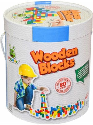 KR014 Woodoy 80 Parça Büyük Kovalı Bloklar