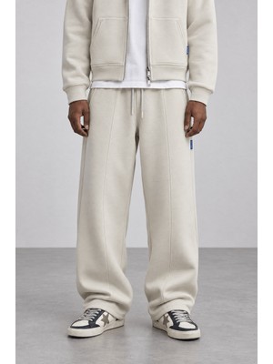 Respire Erkek Basic Panda Baggy Eşofman Altı Bej
