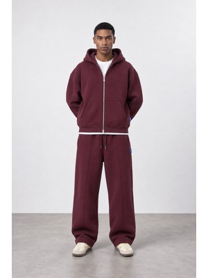 Respire Erkek Basic Panda Baggy Eşofman Altı Bordo