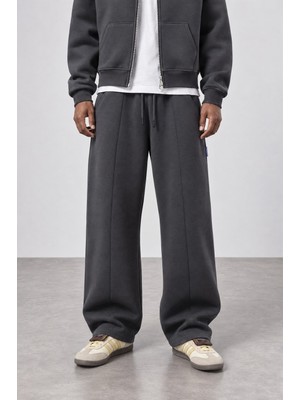 Respire Erkek Basic Panda Baggy Eşofman Altı Füme