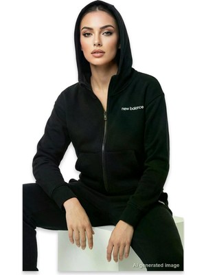 New Balance WNJ3633 Nb Lifestyle Women Full Zip Siyah Kadın Ceket