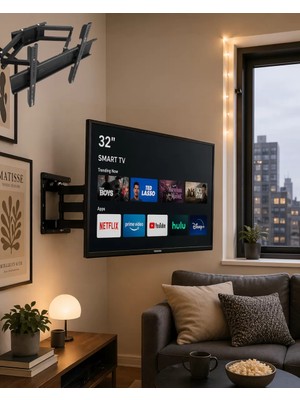 Hareketli Tv Duvar Askısı 32 55 Inç Döner Eğimli Televizyon Aparatı