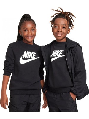 Nike FD2992 Nike Sportswear Club Fleece Kids Sweat Siyah Çocuk Sweatshirt