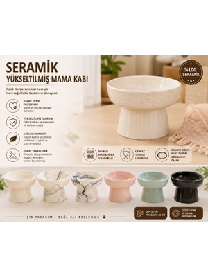Colezium Yüksek Altlıklı Oval Seramik  Su Kabı 250 ml Çeşitli Renklerde