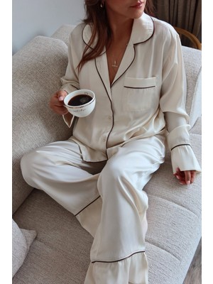 Meral Özgenç Gömlek Yaka Pijama Takımı