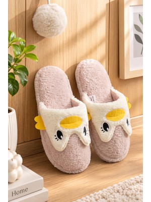Nmoda Kadın Penguen Figürlü Peluş Ev Terliği Açık Burun Arkası Açık Yumuşak Tabanlı Kışlık Çeyizlik Panduf