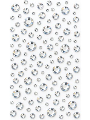 Kumru Studio Silver Taş Rhinestone Sticker – Yapışkanlı Saç, Yüz, Tırnak, Vücut ve Süs Taşı