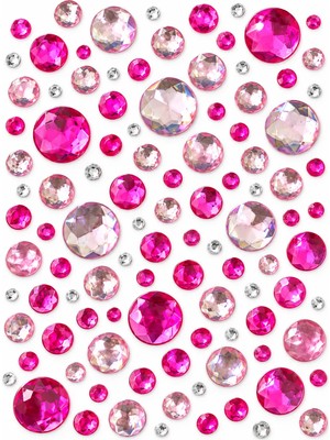 Kumru Studio Pembe Taş Rhinestone Sticker – Yapışkanlı Saç, Yüz, Tırnak, Vücut ve Süs Taşı