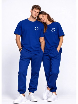 NEVERMIND Sevgili Kombini Çift Tişört Oversize Unisex Uyumlu Çift Kombin 2'li Set