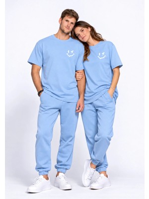 NEVERMIND Sevgili Kombini Çift Tişört Oversize Unisex Uyumlu Çift Kombin 2'li Set