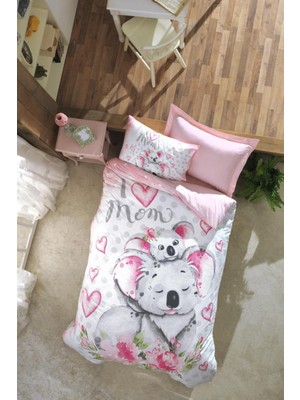 Cotton Box Junior Tek Kişilik Lastikli Çarşaflı Nevresim Takımı Koala Pembe