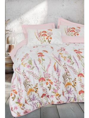 Cotton Box Modeline Çift Kişilik Nevresim Takımı Lilura Pembe