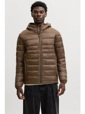 Jack & Jones Jjekıngsley Erkek Kapüşonlu Hafif Şişme Mont Puffer Günlük Rahat