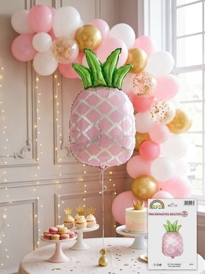 Pembe Ananas Folyo Balon 24 Inç (60 Cm)