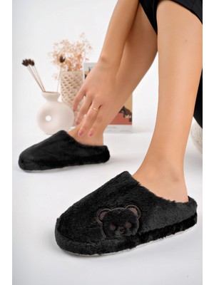 Stwenn 3’lü Avantajlı Paket Kışlık Peluş Ayıcık Desenli Sessiz Ortopedik Taban Çeyiz Misafir Ev Terliği Set