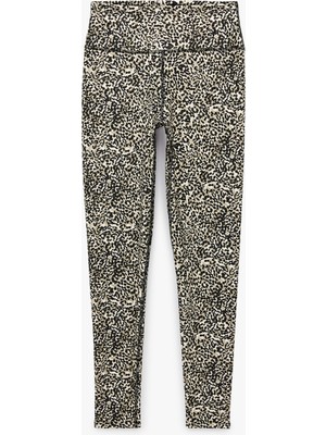 Koton Yüksek Bel Slim Fit Leopar Desenli Spor Tayt