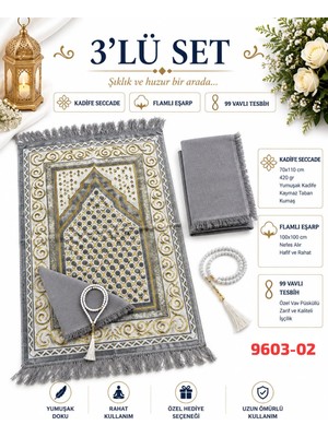 Sedef Seccade Eşarp Tesbih Set