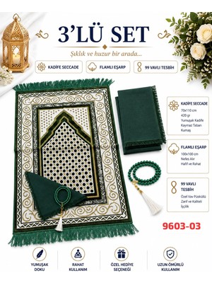 Sedef Seccade Eşarp Tesbih Set