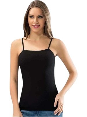 fiyakamstore Ceylanoğlu Kadın Siyah Ip Askı Ribana Atlet 177