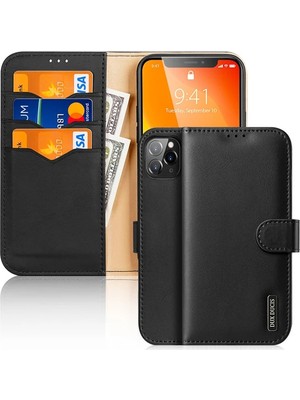Dux Ducis iPhone 11 Pro Max Kılıf Mıknatıslı Cüzdanlı Deri Kılıf Hivo SERIES-(5775) Siyah