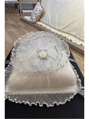Saten Bohça Dantelli Işleme Güllü Güpürlü Özel Tasarım Bohça Süslü Söz Nişan Hurcu Çeyizlik 50×40