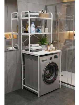 Çamaşır Makinesi Üstü Raf Beyaz 70 cm