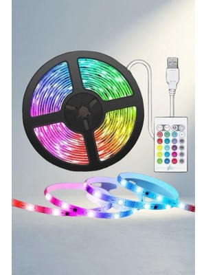 TKÇ Kumandalı LED Şerit Işık 5 Metre Renkli
