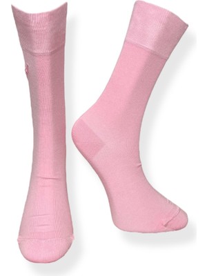 Me-Vo Tekli Unisex Düz Pembe Renkli Esnek Nem Alabilen Pamuklu Çorap