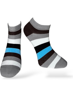 Me-Vo Tekli Renkli Çizgili Unisex Patik Çorap